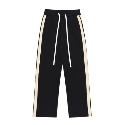 Straight Color Matching Side Drawstring Trousers