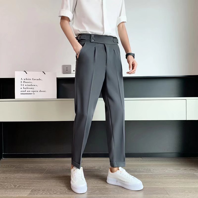 Men's High-waisted Trousers Draping Spring Pants